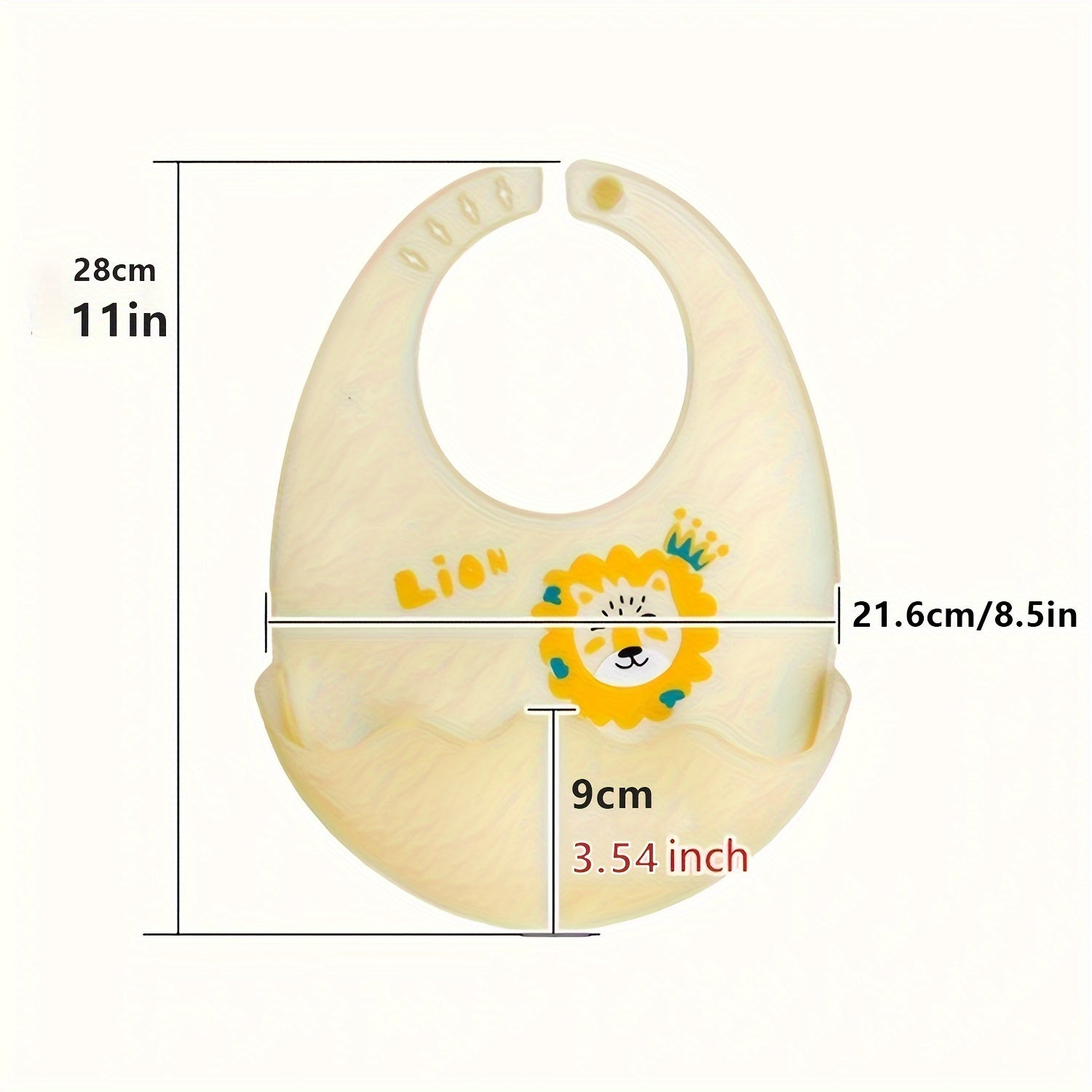Baby Silicone Bib Waterproof Oil-Proof Food-Grade Cartoon Animal Design