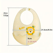 Baby Silicone Bib Waterproof Oil-Proof Food-Grade Cartoon Animal Design