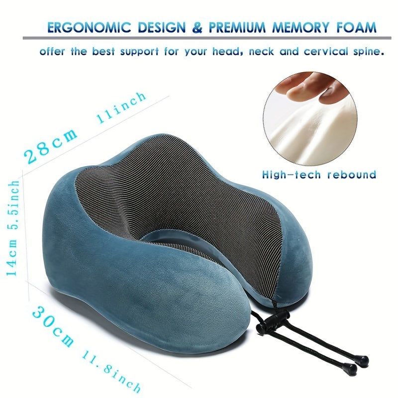 Memory Foam Neck Pillow for Travel and Bed Support Cervical Cushion