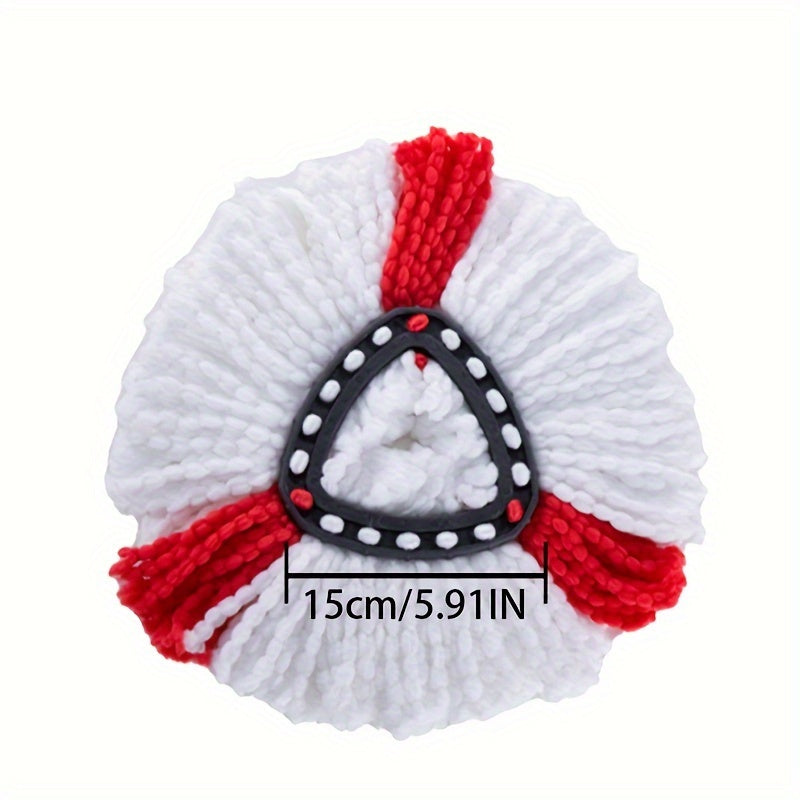 Oson Tozalash: Qizil va Oq Aylanuvchi Mop Boshlar bilan Bayram Qiling - 360° Aylanish, Ultra-M Yumshoq Material, Uy Tozalash Uchun Ideal