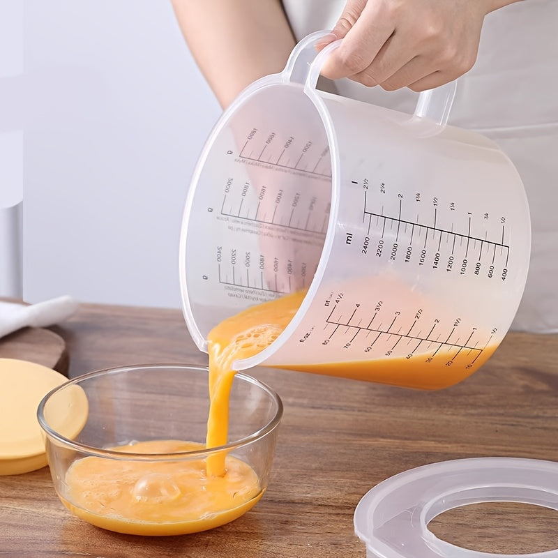 5L Oqilona Plastik Pishirish Kubogi va Qopqoq, Issiqlikka chidamli Aralashtirish Kattasi, Bardoshli Oshxona Asbobi