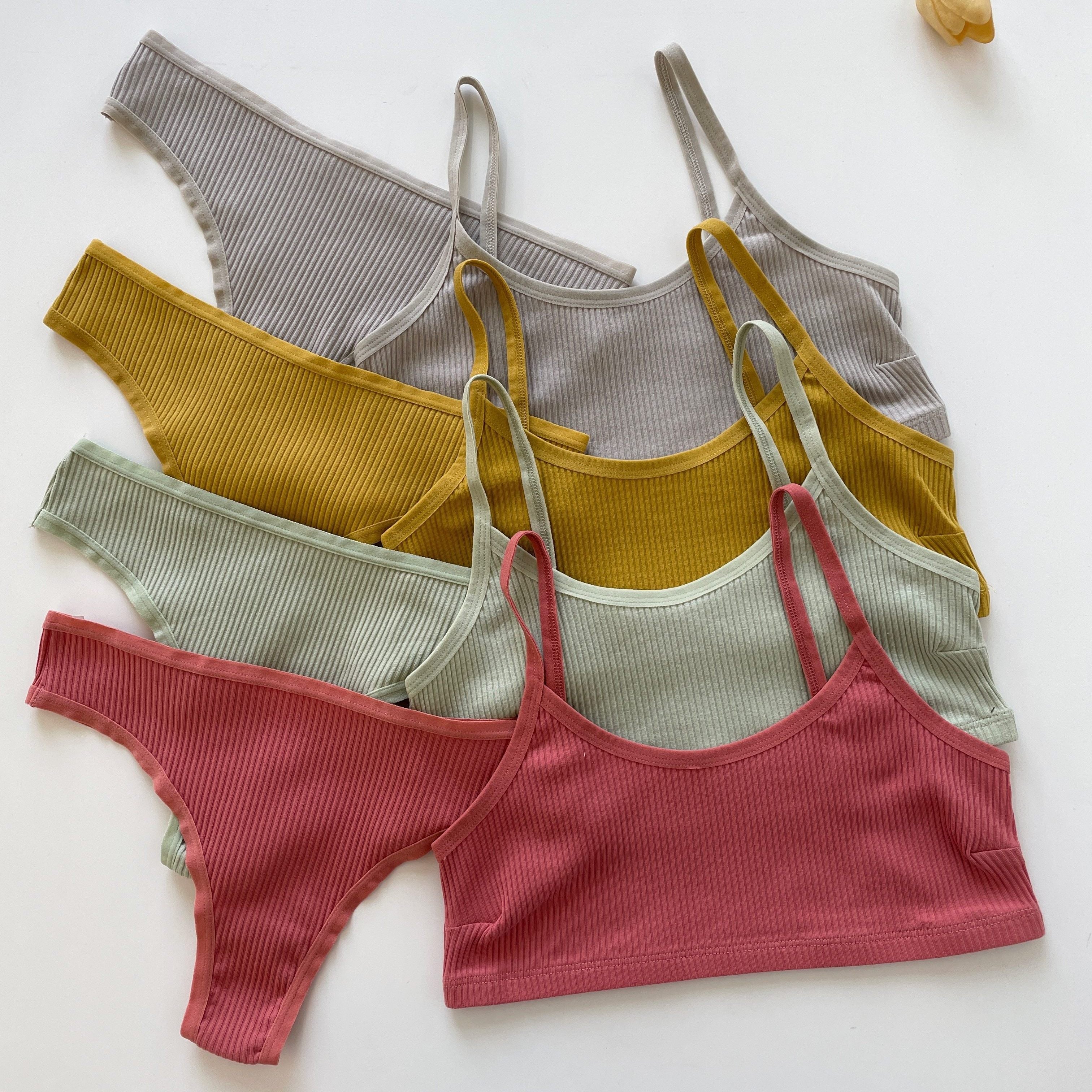 Seamless Ribbed Lingerie Set for Fitness and Everyday Wear in 4 Colors