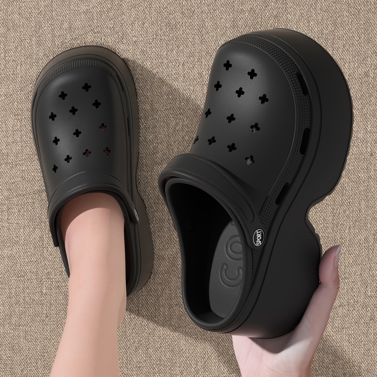 Women's Summer Flat Sandals, Thick Sole, Beach Slippers for Casual Wear