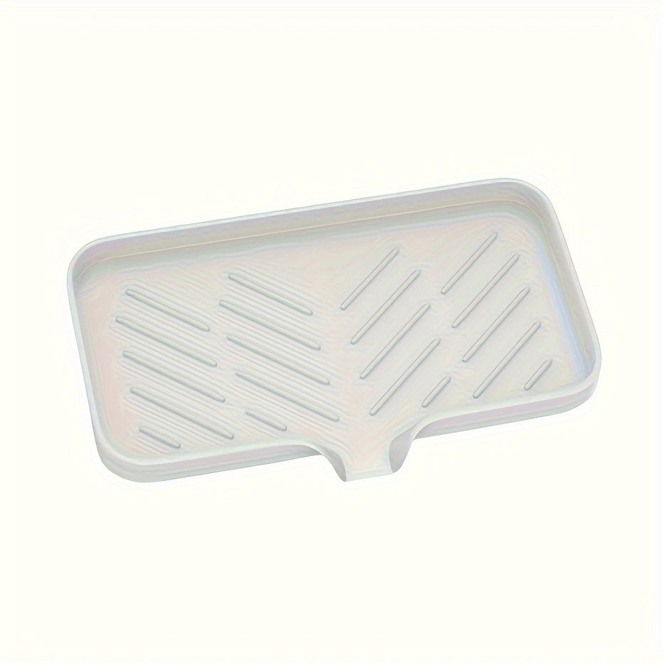 Organizador de jabón de silicona con bandeja de almacenamiento y soporte dispensador para lavabo del baño