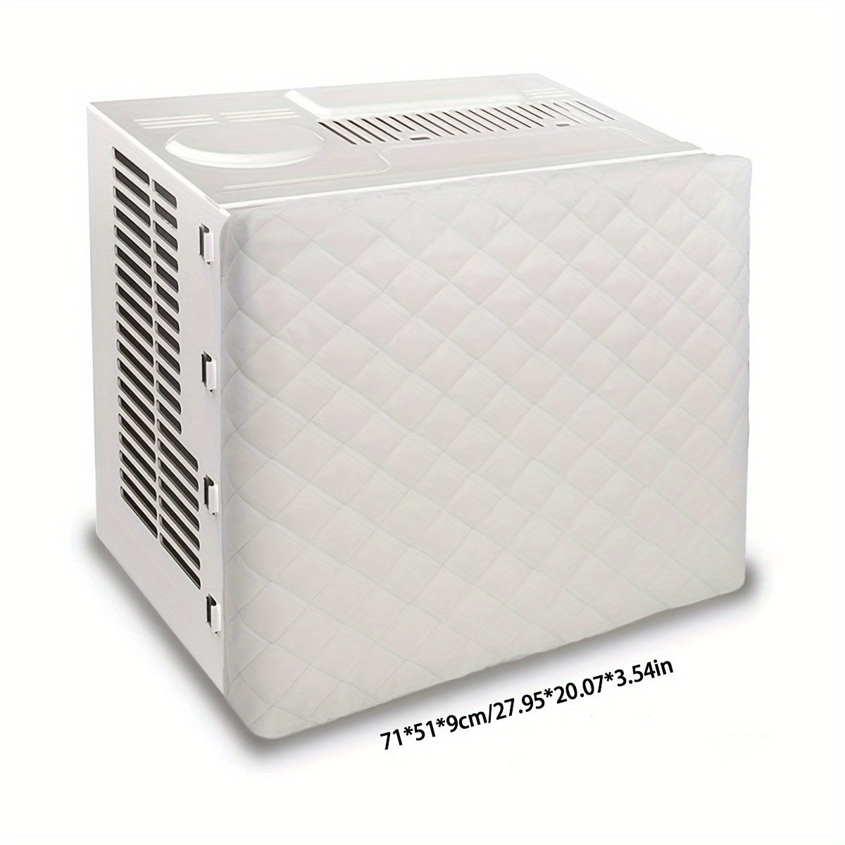 Quilted Air Conditioner Dust Cover with Elastic Fit Indoor Heat Insulation