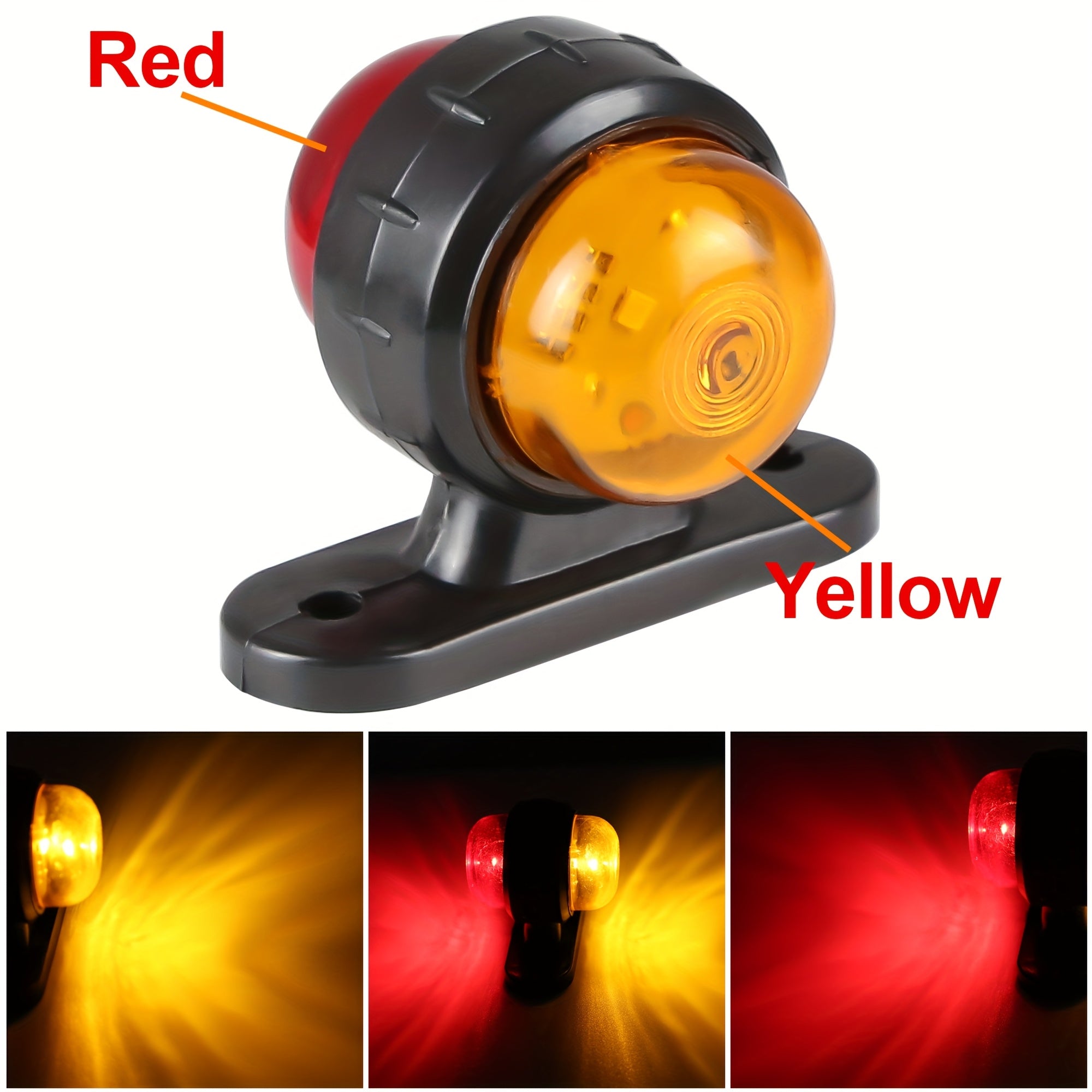 2Pcs Universal 12-24V Side Indicator Lamps Double Side Lighting Bulb for Truck