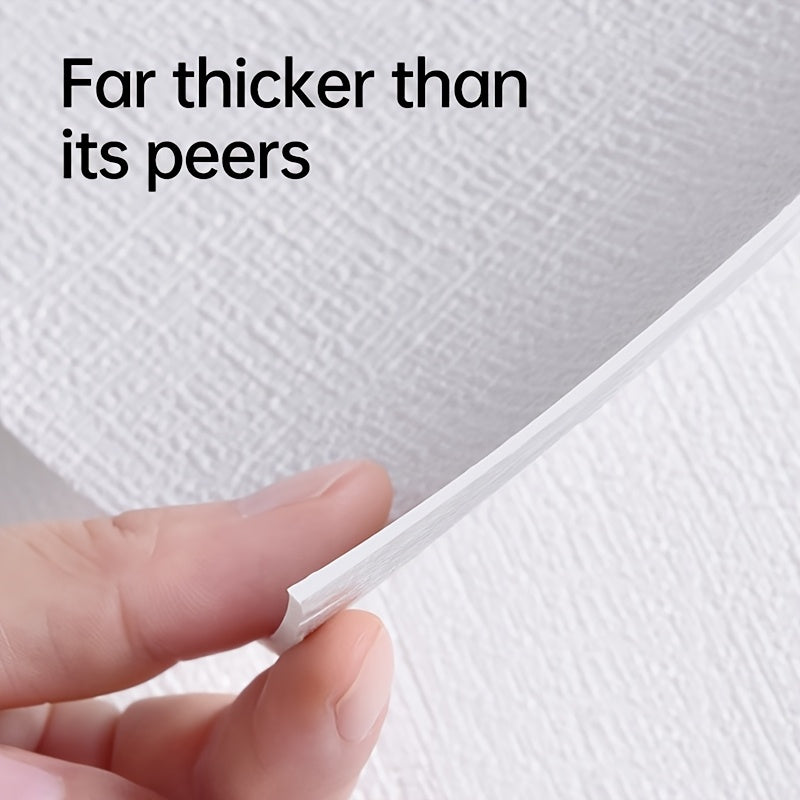 5-Pack White Thermal Insulation Linen Self-Adhesive Wallpaper Vinyl Textured Brick Stone Wood