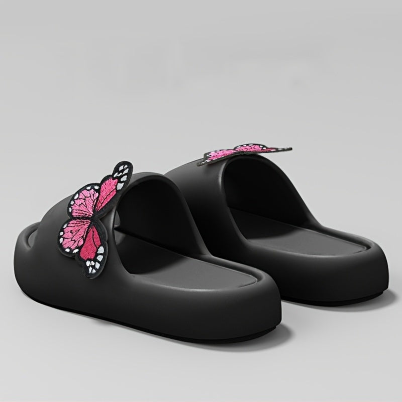 Women's Pink Butterfly Slippers Lightweight EVA Non-Slip Indoor Beach