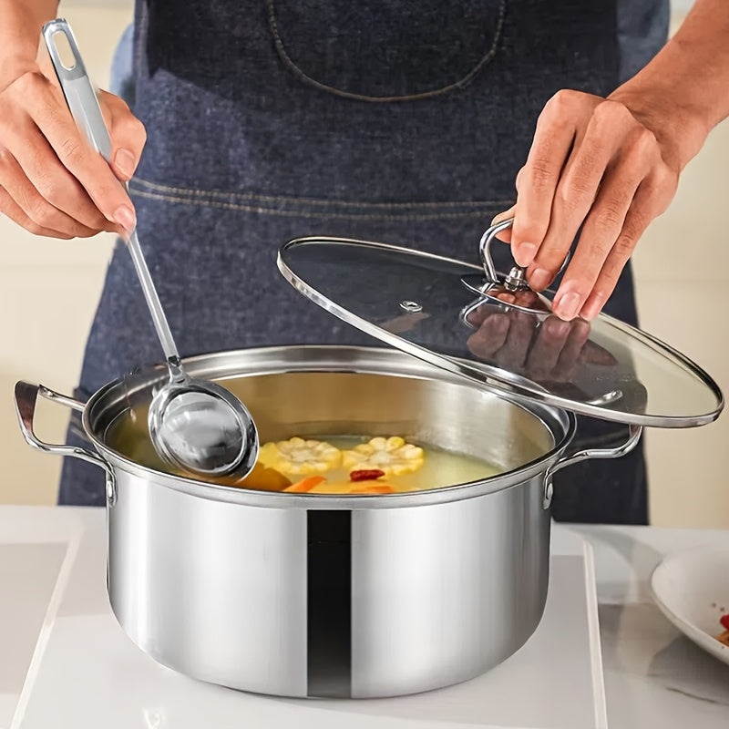 Набор посуды из нержавеющей стали из 12 предметов с крышками для кастрюль и ложками