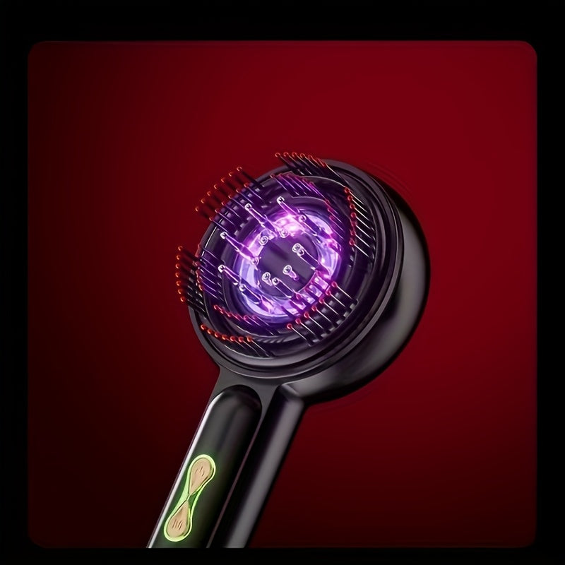 Перезаряжаемый электрический массажер для кожи головы с вибрирующей головкой-расческой, USB-зарядкой, аккумулятором 1500 мАч, портативный и идеальный подарок для женщин, яркий внешний вид, устройство для ухода за волосами.