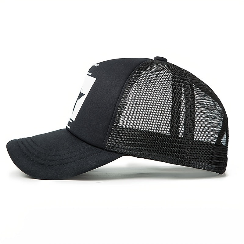 Mesh Baseball Cap with Thin Pentagram Pattern for Summer Wear