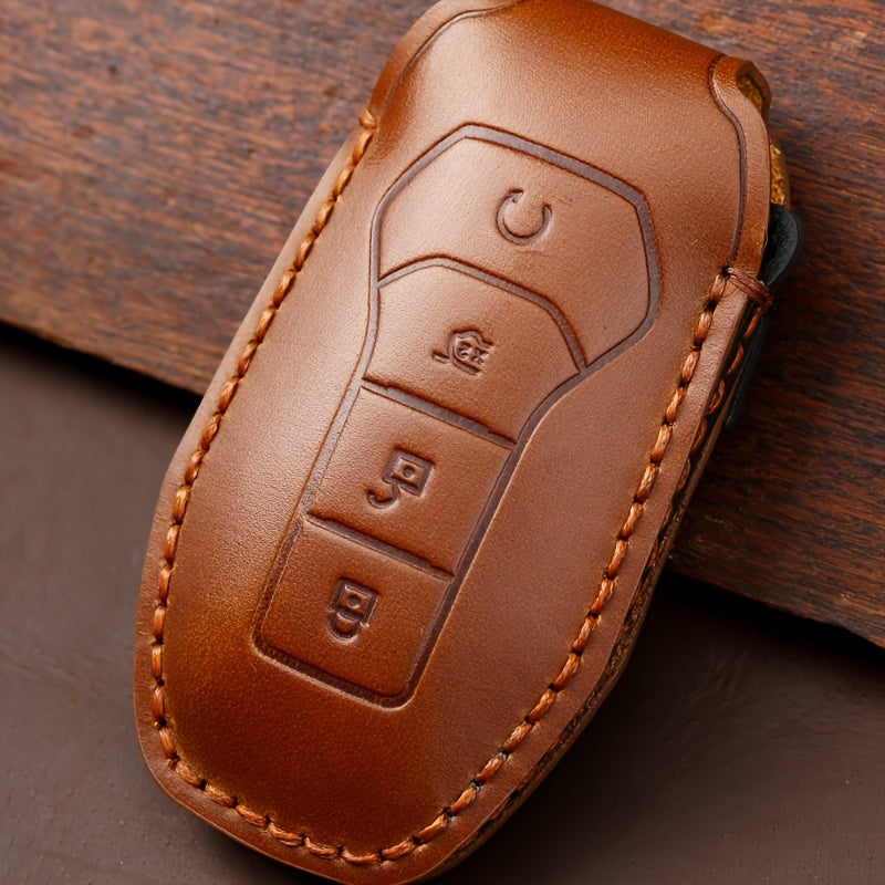 Customized Car Key Fob Cover Leather for SUV Compatible with Multiple Models