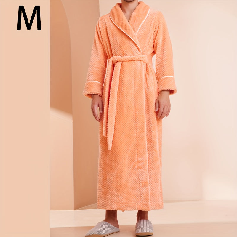 Cozy Couples Bathrobe Long Sleeve Autumn Winter Warm Fleece