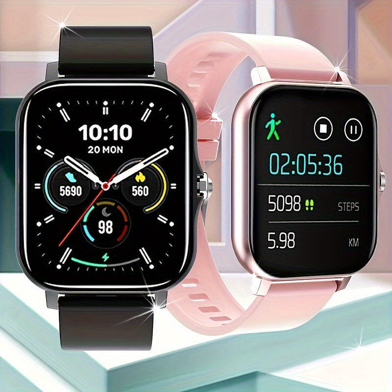 Large Silicone Smartwatch 4.65cm Wireless Calling Sports Tracker Compatible with iPhone Android