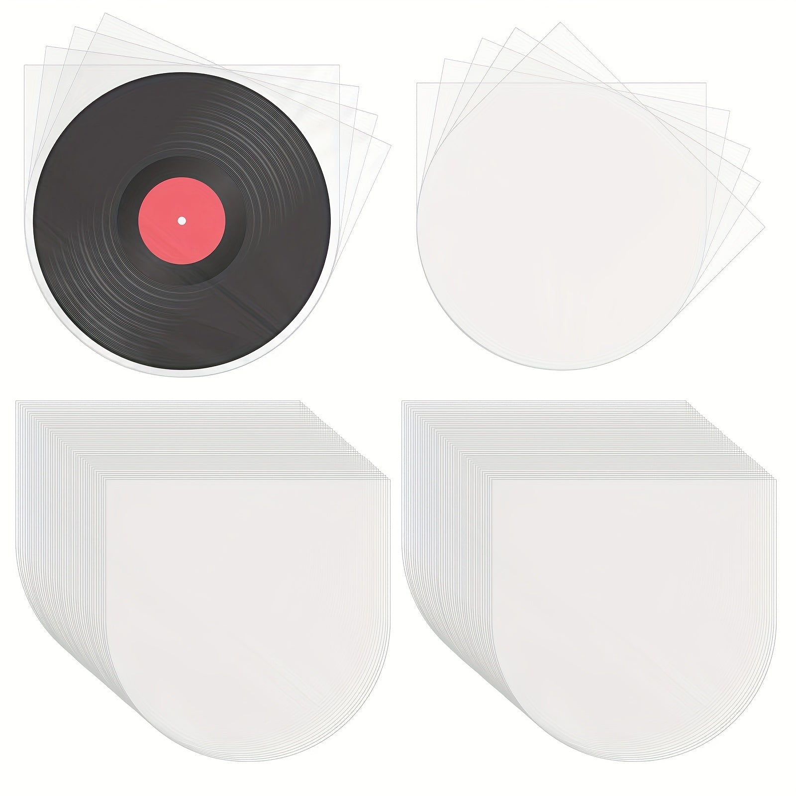 50/100 Anti-Static Black Vinyl Record Inner Sleeves Dust-Proof Covers for LPs CDs Albums