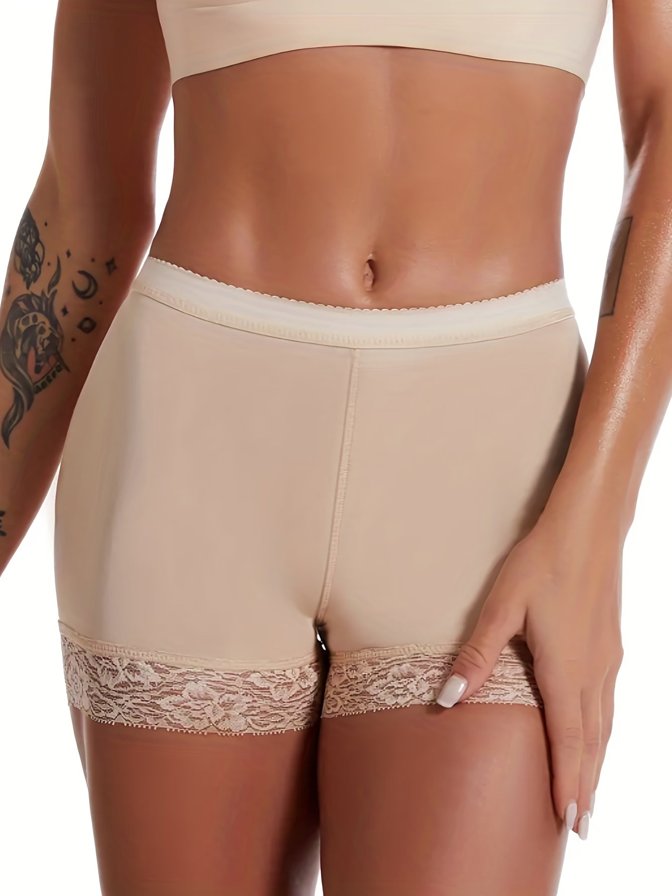 Women's Lace Trim Shaping Panties Tummy Control Buttocks Lift Seamless Underwear