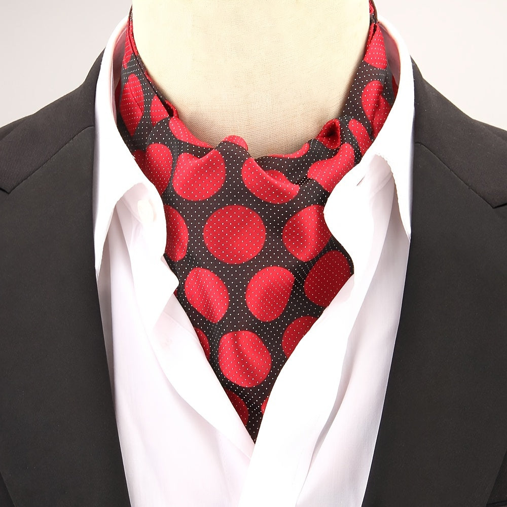Men's Polka Dot Ascot Cravat Shirt Scarf Polyester for Casual and Formal Wear