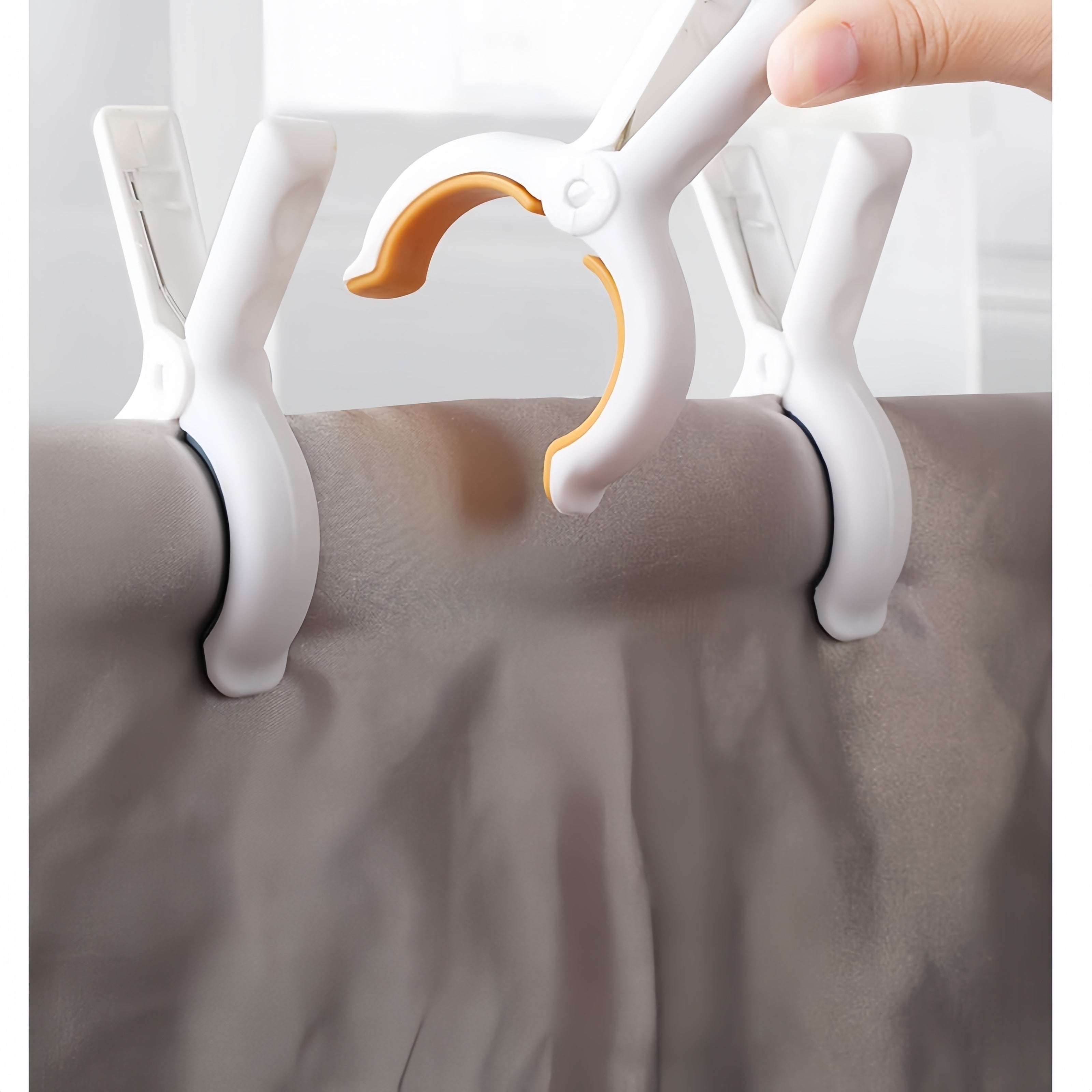 Juego de 6 pinzas de plástico grandes a prueba de viento para secar ropa y ropa de cama al aire