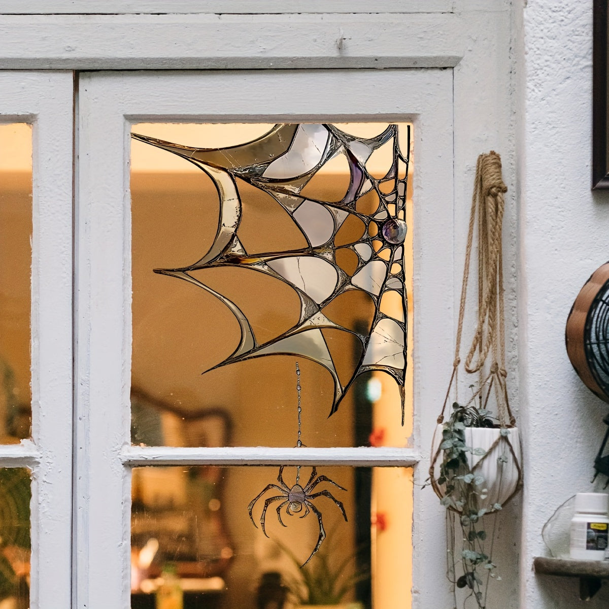 Halloween Spider Web Window Film Decal Reusable Static Cling Durable PVC