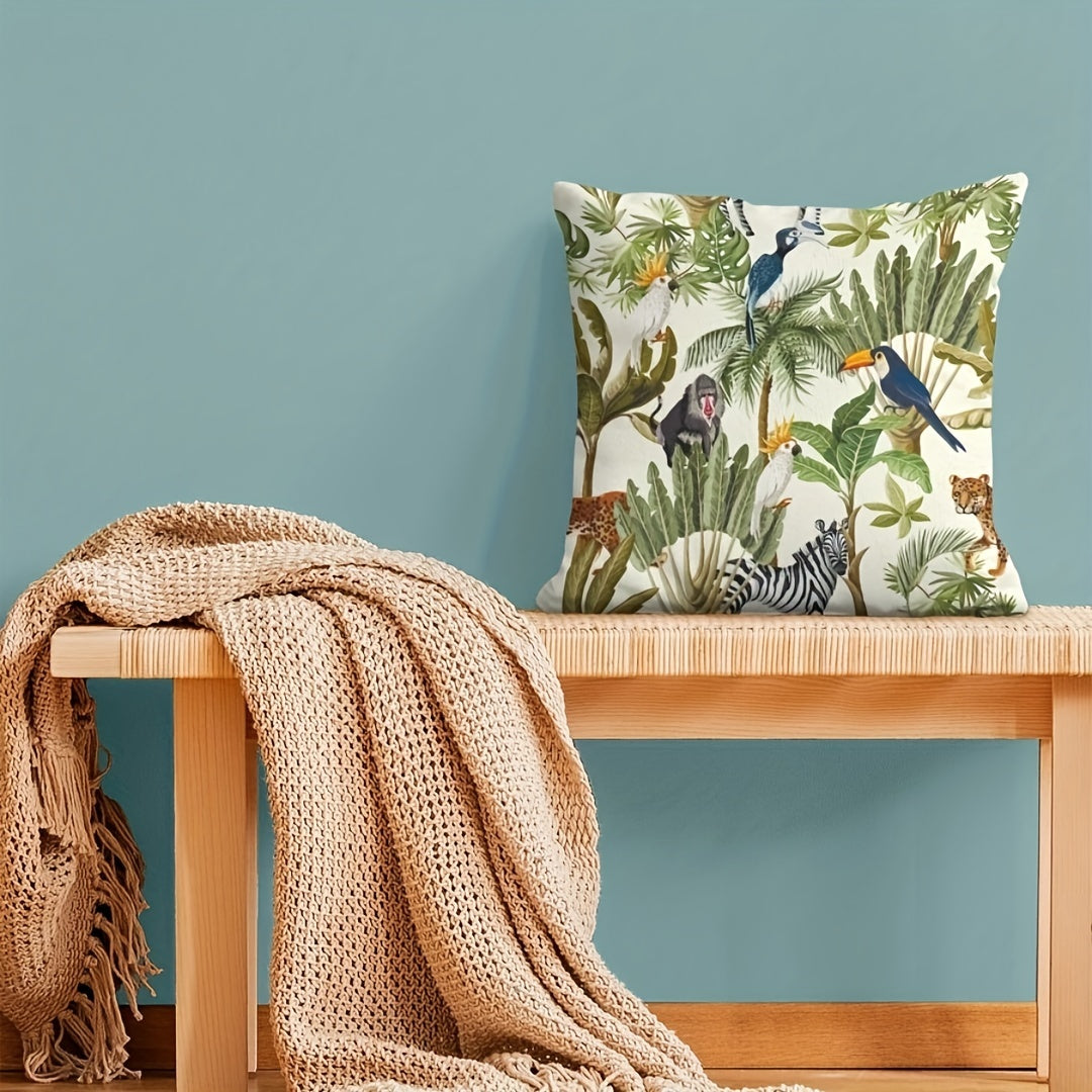 Funda de cojín con estampado animal para sofá, decoración del hogar, 45.72cm