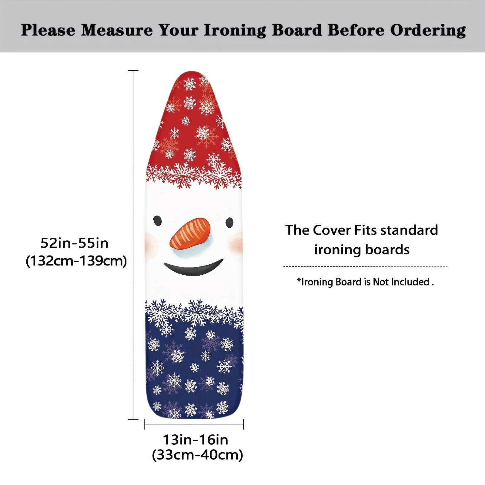 Christmas Snowman Ironing Board Cover Dustproof Stain-Resistant Standard Size