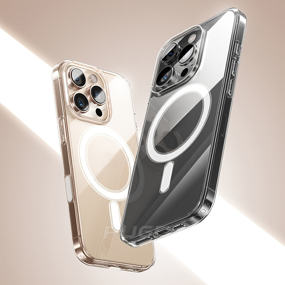 Luxury Clear Acrylic Wireless Charging Phone Case for iPhone 16 Pro Max