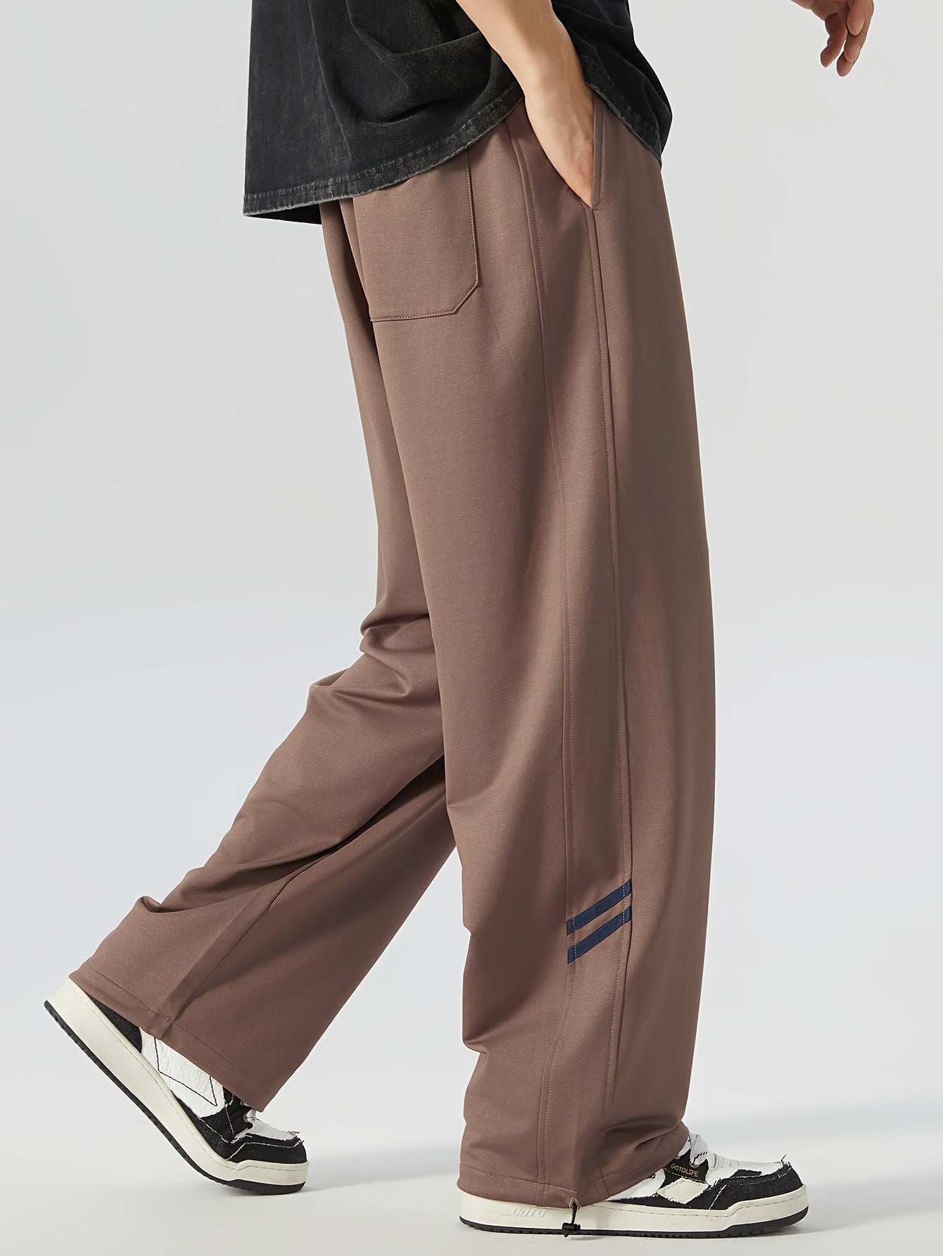 Men's Plus Size Joggers Loose Fit Geometric Knit Fabric All-Season Sports Pants