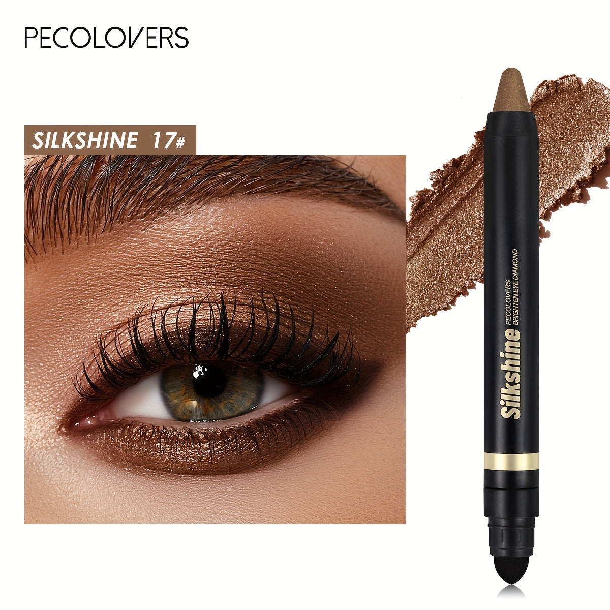 Women's Metallic Eyeshadow Stick Waterproof Long Lasting Cream  Champagne Brown