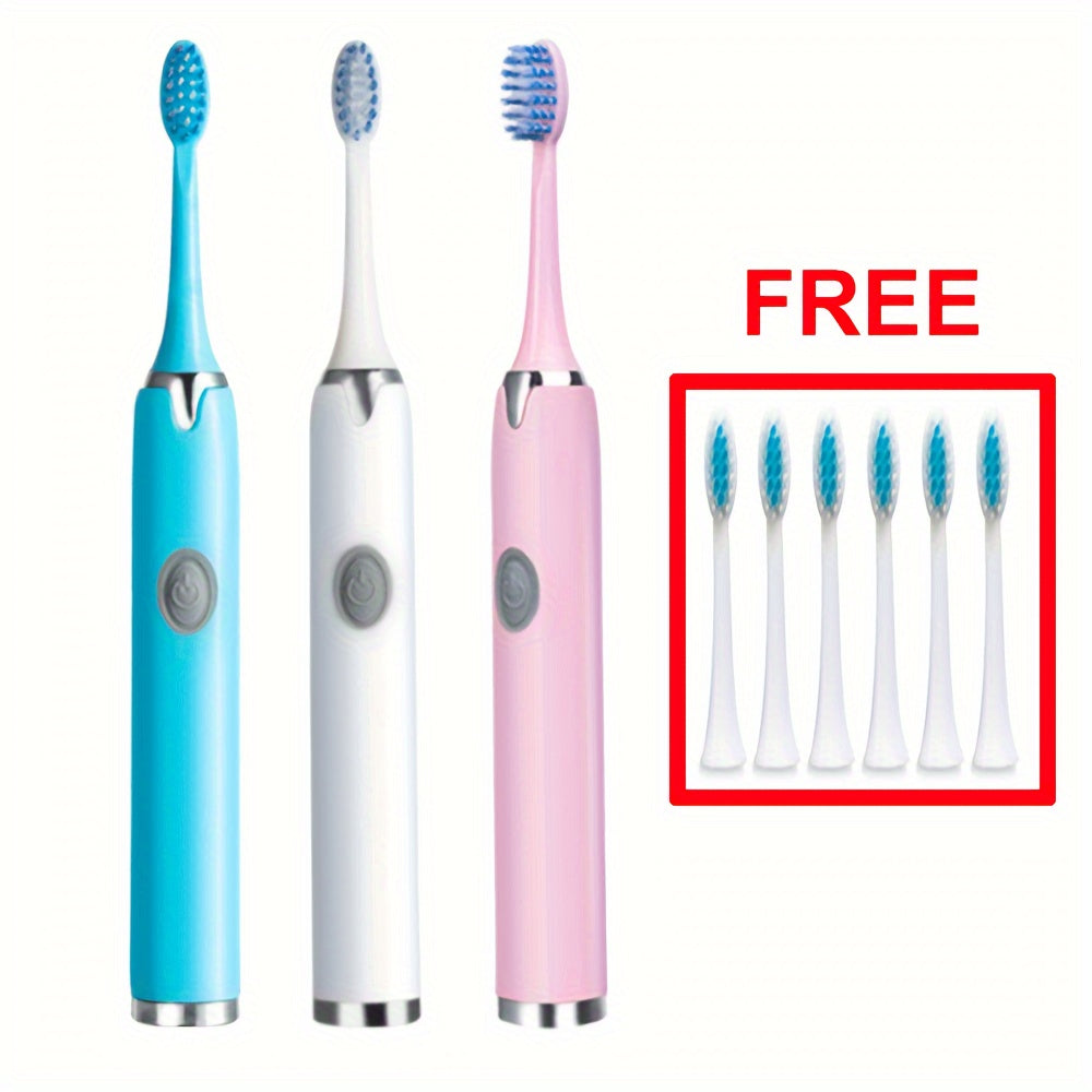 Electric Toothbrush for Adults with Soft Bristles, 6 Heads, Smart Technology