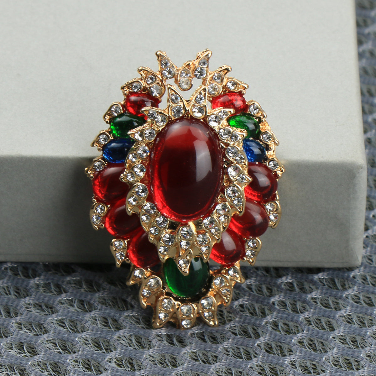 Vintage Floral Enamel Brooch for Women Iridescent Openwork Luxury Pin