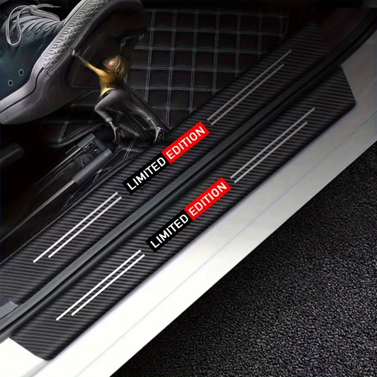 Carbon Fiber Car Door Sill Protectors for Multiple Models