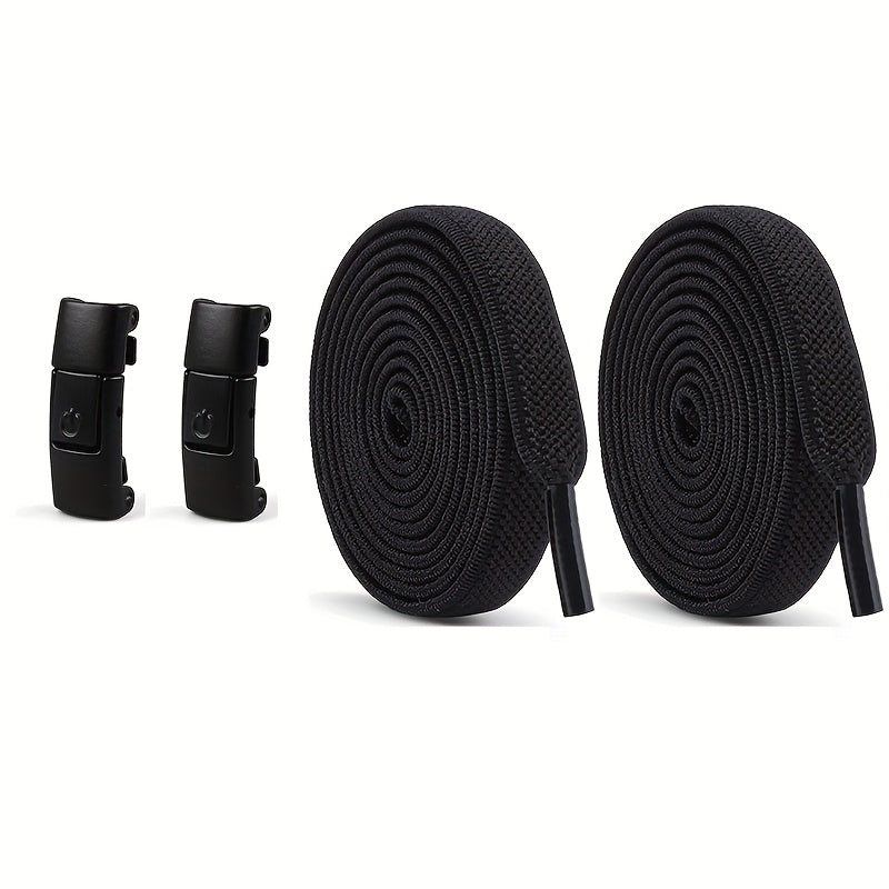 Unisex Elastic Shoe Laces Set with Buckles and Bands for Casual and Sports Shoes