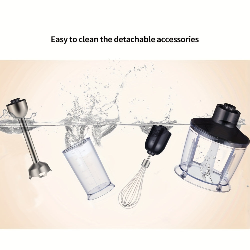 5-in-1 Immersion qo‘l blender to‘plami 1200W, oziq-ovqat protsessori, maydalagich, ko‘taruvchi va sut ko‘taruvchi bilan