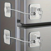 Set of 2 Child Safety Locks for Refrigerator Silicone Wire Adhesive Lead-Free Plastic