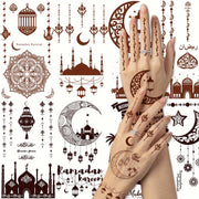 10 Sheets Ramadan Temporary Tattoos for Men and Women Eid Al-Fitr Body Art