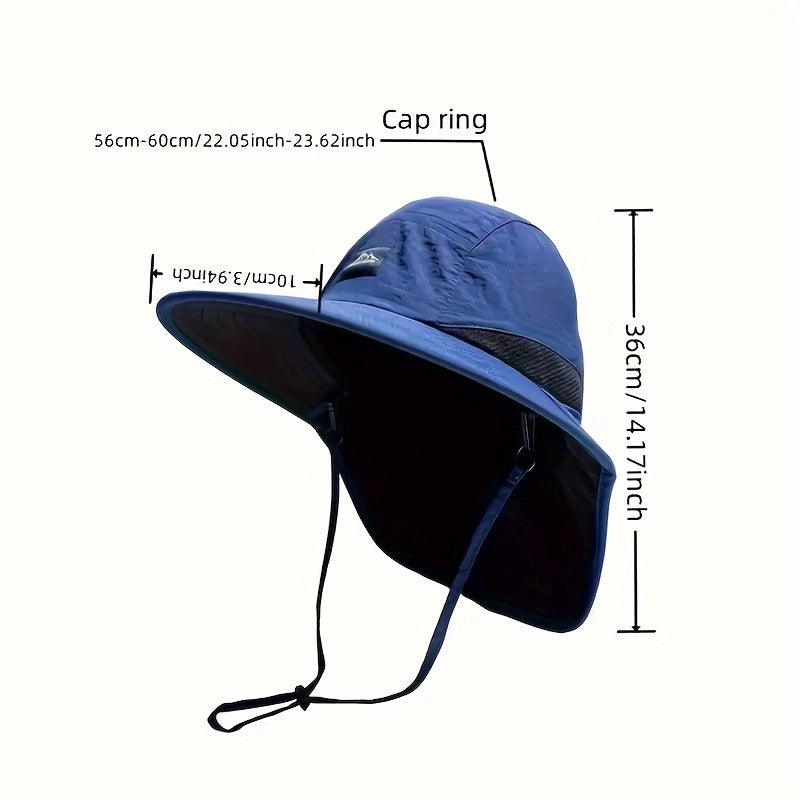 Men's Sun Hat Breathable Polyester for Fishing Hiking Camping in 3 Colors