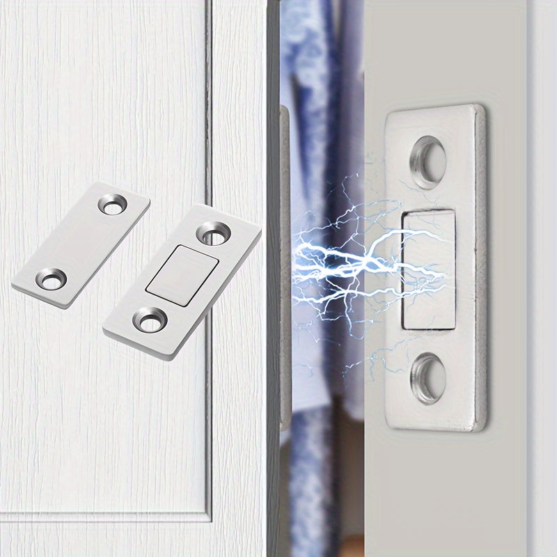 Magnetic Ultra-Thin Cabinet Door Suction Set Stainless Steel No Punching
