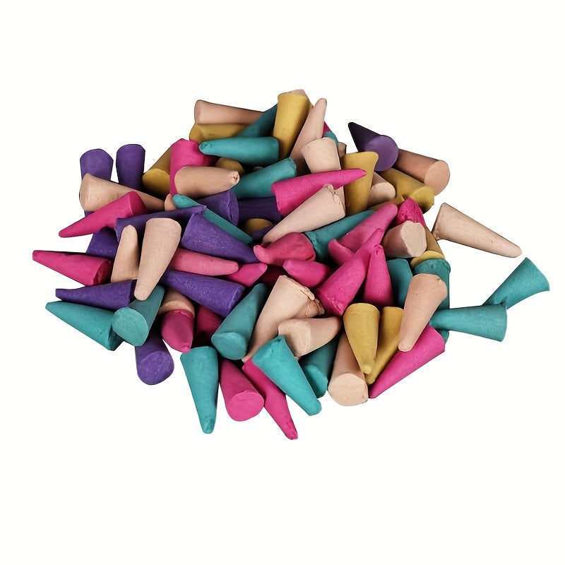 60pcs Aromatherapy Incense Cones Sandalwood Rose Lemon for Meditation Home Gift