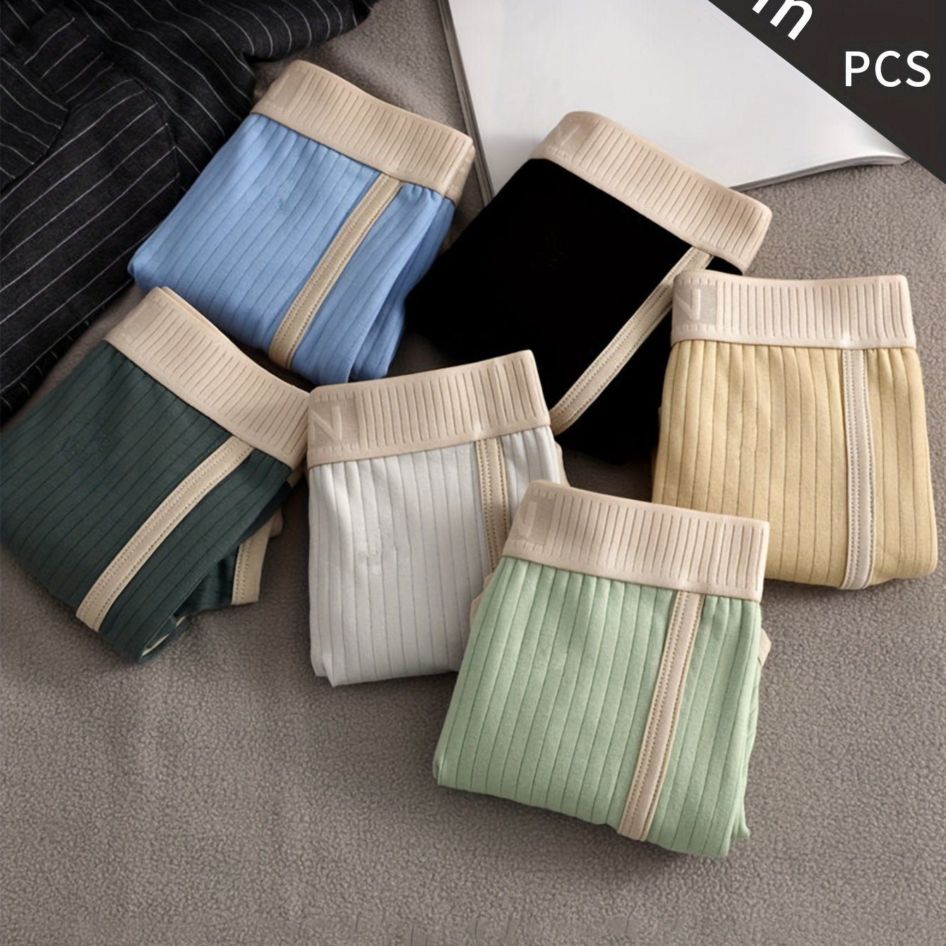 Men's Boxer Briefs Breathable Polyester Knit Solid Color Medium Stretch Lightweight