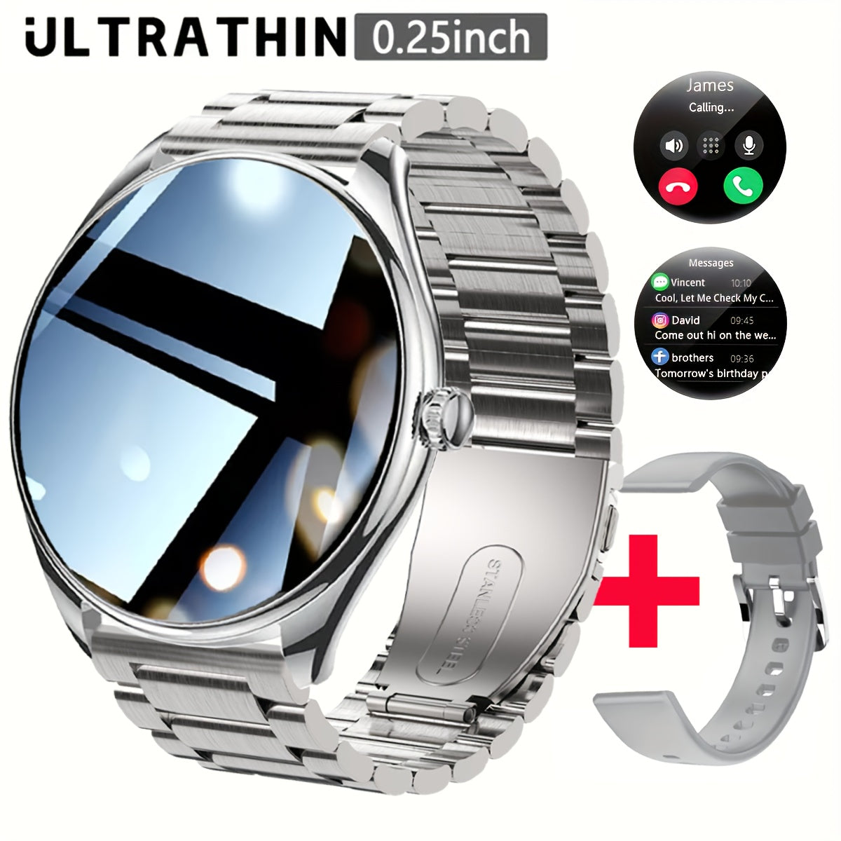 2024 Smartwatch 1.43-Inch AMOLED HD Screen Waterproof IP67 Lightweight Outdoor Sports Watch for Men and Women