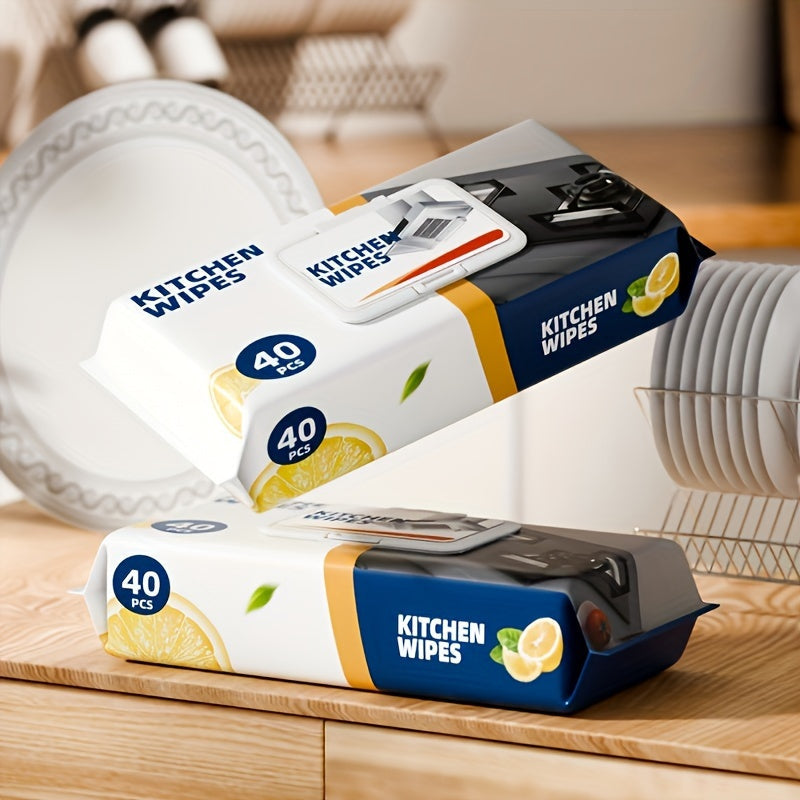 40 Household Kitchen Cleaning Wipes Multipurpose Towels for Oil Dirt Walls Floors