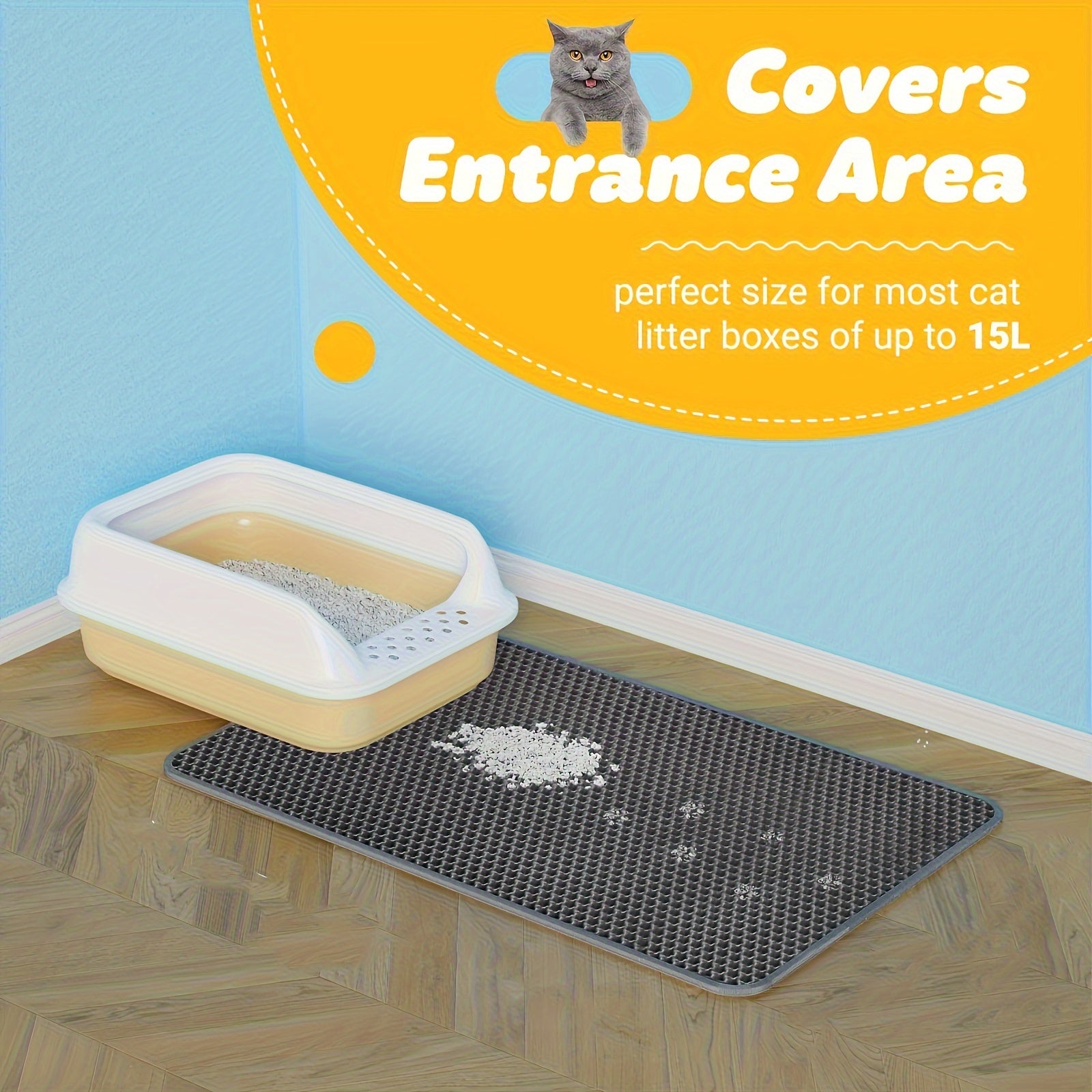 Double Layer EVA Honeycomb Cat Litter Mat Waterproof Non Slip Easy Clean