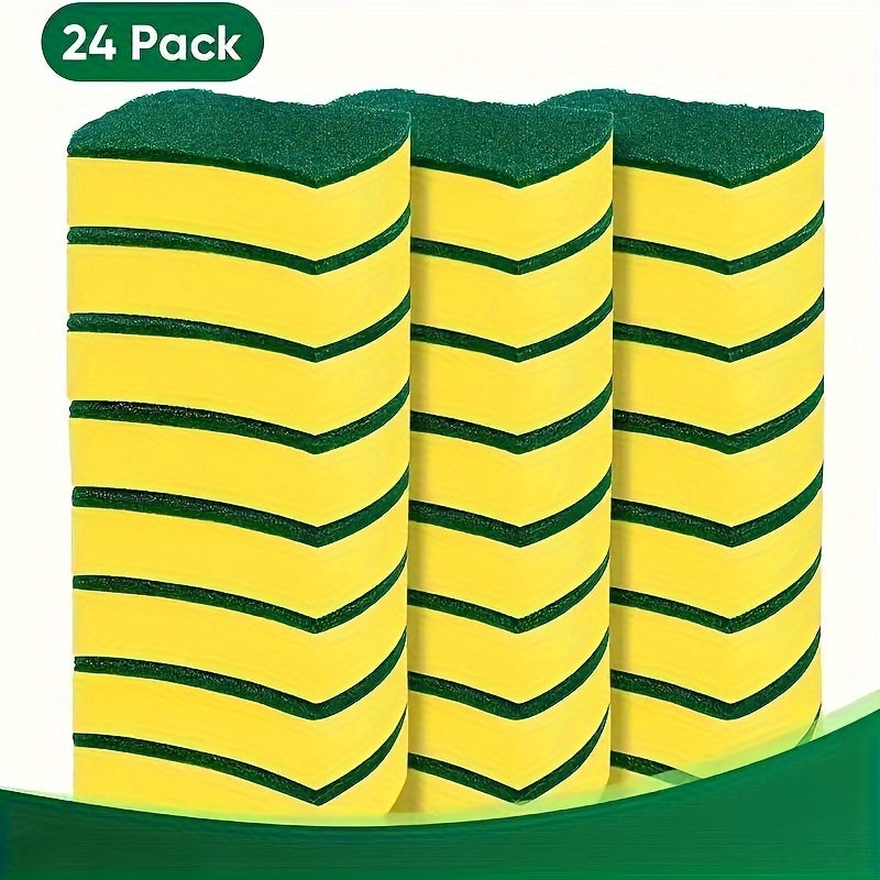 12 or 24 Pcs Dishwashing Sponge Wipes Kitchen Cleaning Brushes Scouring Pads