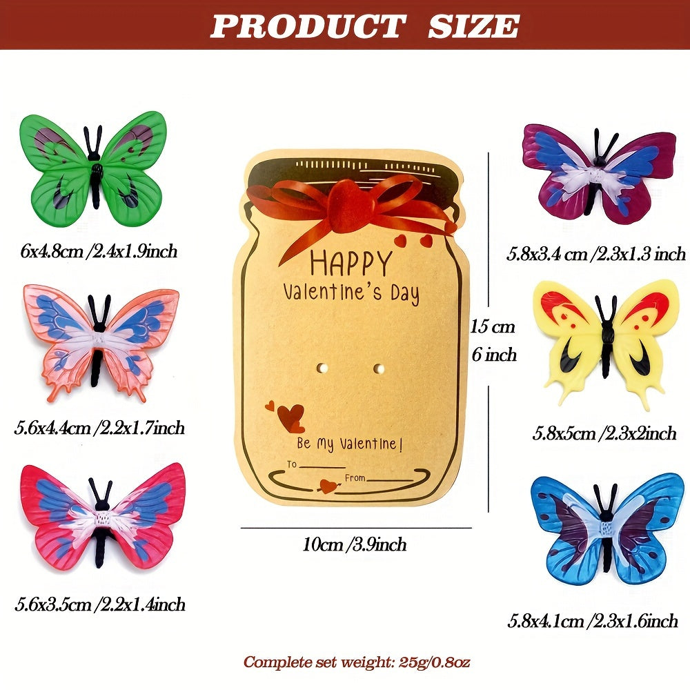 Kids Valentine's Day Cards Set of 12 with Insect Toys and Exchange Cards for Classroom Gifts