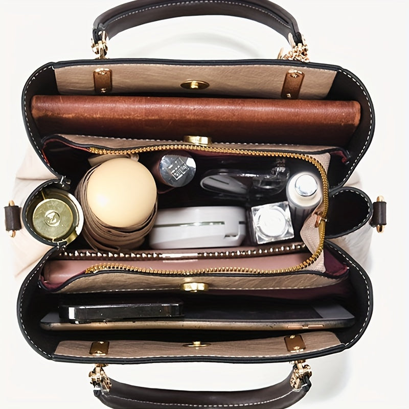 Zamonaviy Onalar kuni sovg'asi: O'chiriladigan tasma bilan oq to'plam sumkasi, fermuari, polyester astar