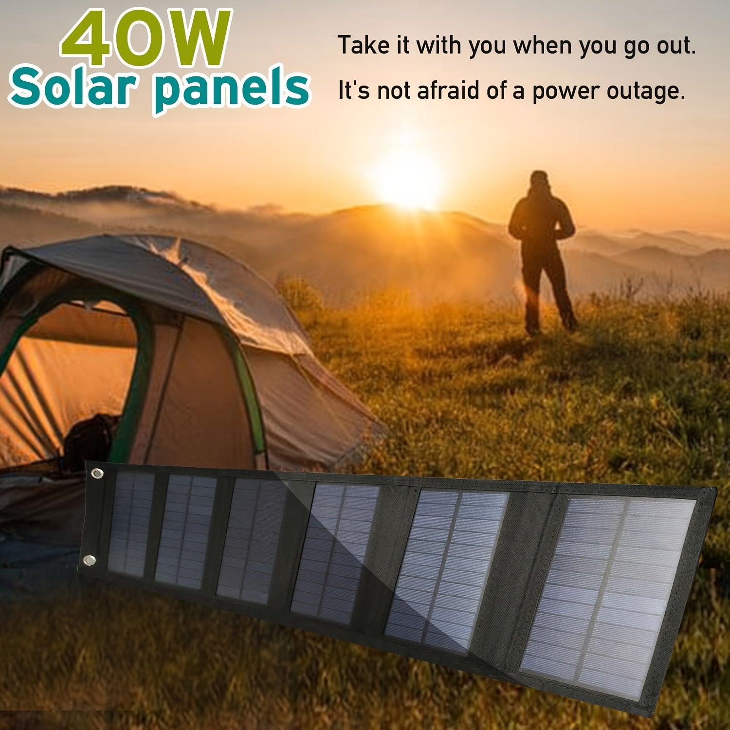 40W Foldable Solar Panel for Portable Power Stations and Outdoor Charging