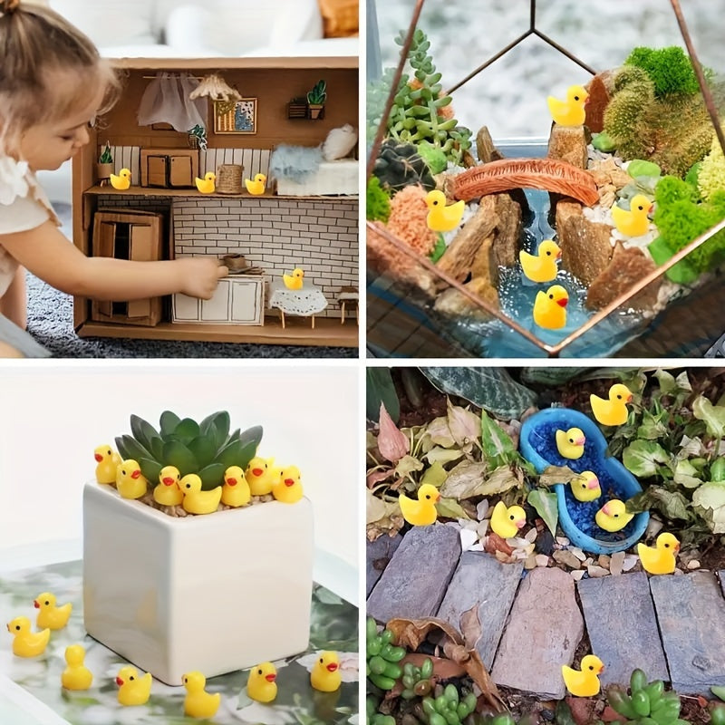 Tug'ilgan kun partiyalari, bog'lar, akvariumlar va tashqi muhitlar uchun kichik sariq o'rdak bezaklari