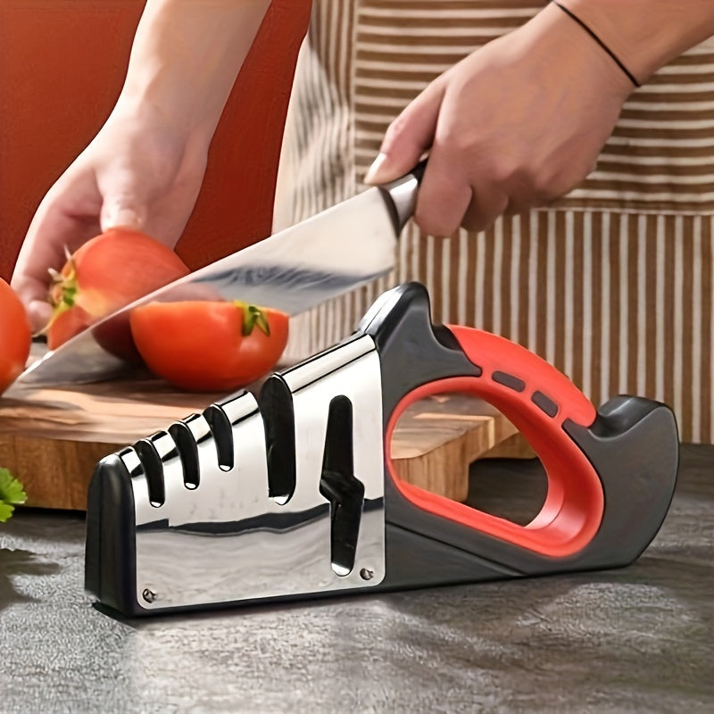 Multifunctional Kitchen Sharpener for Knives and Scissors with Sharpening Stone