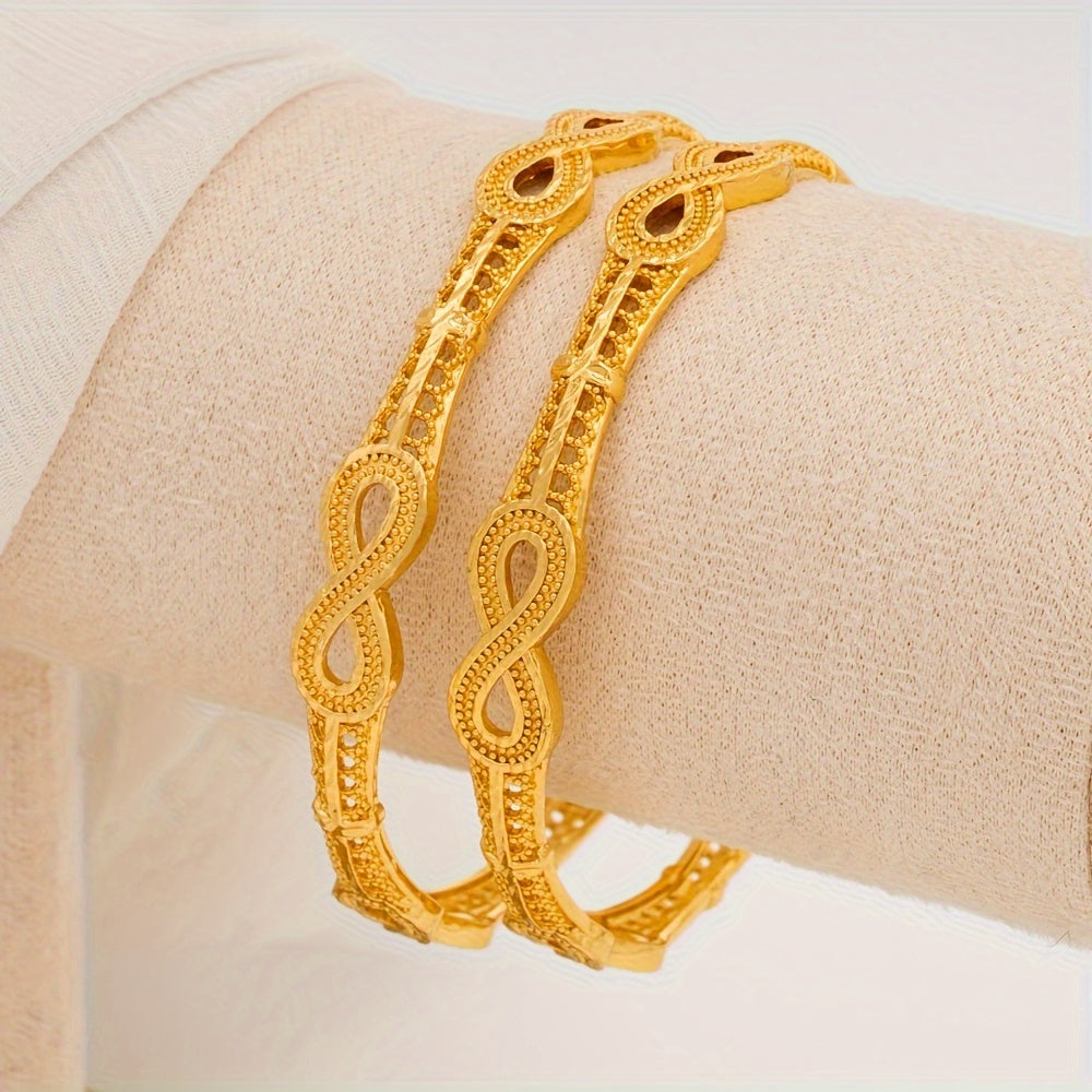 Gold-Plated Alloy Bangle Set for Women Ethnic Jewelry Gift Elegant