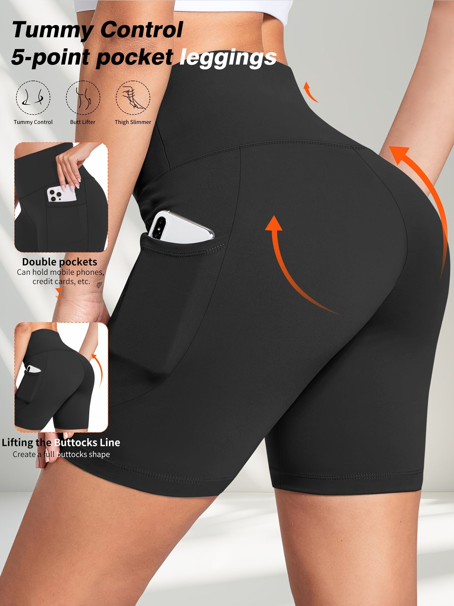 Plus o'lcham ayollar uchun 5 ta yuqori bel shortlari, elastik, qulay, kundalik